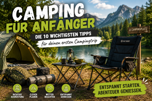 Camping für Anfänger mit Zelt, Campingstuhl und Outdoor-Ausrüstung am See – Tipps für den ersten Campingurlaub